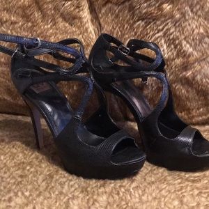 Sexy strappy black heels